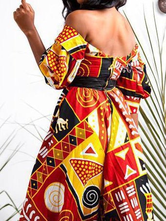 Women's Dresses Multicolor Printed Backless High Slit Dress - Maxi Dresses - Instastyled | Online Fashion Free Shipping Clothing, Dresses, Tops, Shoes - 24/08/2022 - color-multi - color-multicolor